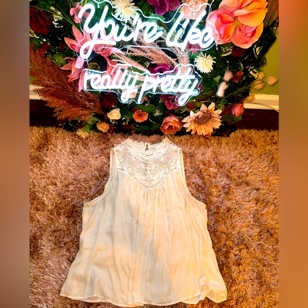 Forever 21 Lace Neck Baby Doll Tank